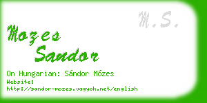 mozes sandor business card